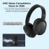 Nokia E1200 ANC Wireless Bluetooth Headphones Over Ear, Headset with Micphone, ANC Noise Cancelling, Connect 2 Devices Simultaneously, 50 Hours Playback, Wired Wireless, AUX, Foldable, Black